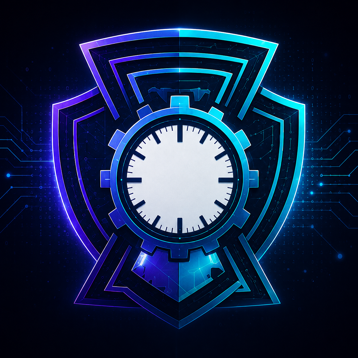 CronosSec — escudo com relógio, símbolo da proteção contínua